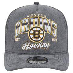 Boston Bruins New Era Throwback Washed A-Frame Pre-Curved 9FIFTY Snapback Hat - Charcoal - NHL 201912310