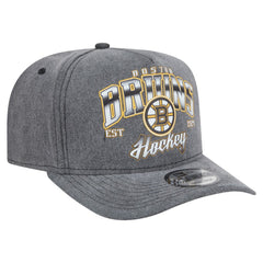 Boston Bruins New Era Throwback Washed A-Frame Pre-Curved 9FIFTY Snapback Hat - Charcoal - NHL 201912310