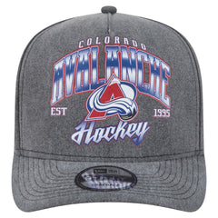 Colorado Avalanche New Era Throwback Washed A-Frame Pre-Curved 9FIFTY Snapback Hat - Charcoal - NHL 201912317