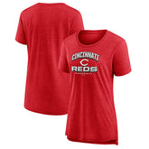 Cincinnati Reds Women's Arch Tri-Blend T-Shirt - Red - MLB Discount