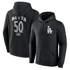 Mookie Betts Los Angeles Dodgers Mister Cartoon Name & Number Pullover Hoodie - Black - MLB Sale