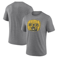 Milwaukee Brewers Barrel Tri-Blend T-Shirt - Heather Gray - MLB Lifestyle