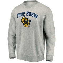 Milwaukee Brewers Heater Pullover Sweatshirt - Gray - MLB on Sale