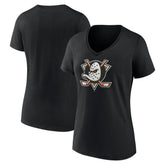 Anaheim Ducks Women's Primary Logo V-Neck T-Shirt – Black - NHL 201921984
