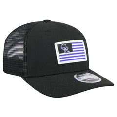 Colorado Rockies New Era Flag 9SEVENTY Stretch-Snap Hat - Black - New Era Lifestyle