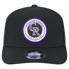 Colorado Rockies New Era Circle Patch 9SEVENTY Stretch-Snap Hat - Black - New Era Discount
