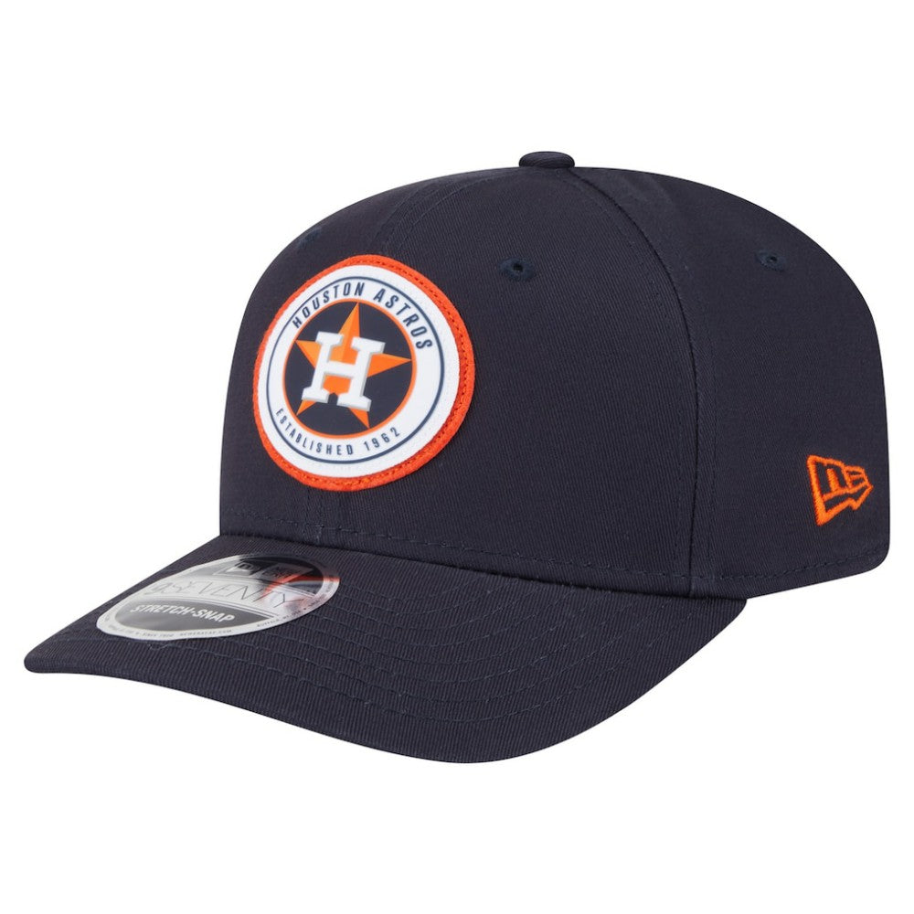 Houston Astros New Era Circle Patch 9SEVENTY Stretch-Snap Hat - Navy - New Era Discount