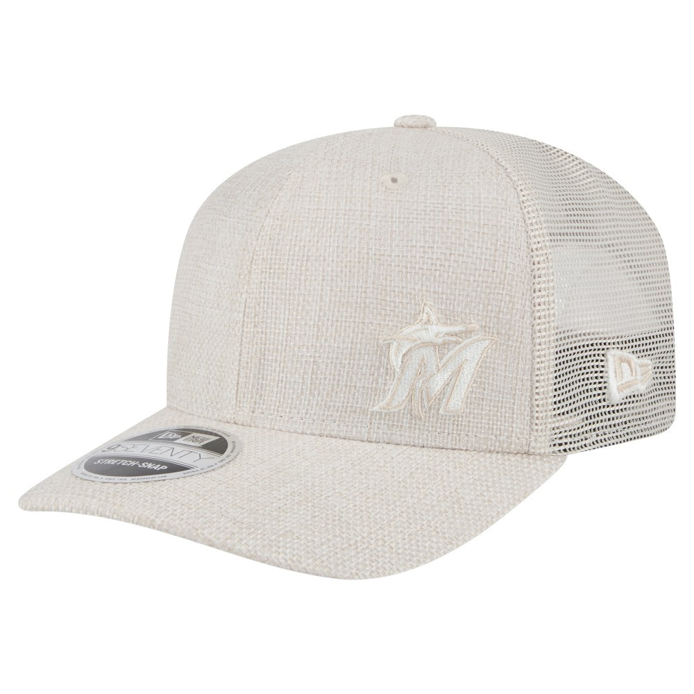 Miami Marlins New Era Flawless 9SEVENTY Stretch-Snap Hat - Light Beige - New Era Lifestyle