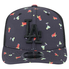 Los Angeles Dodgers New Era Adventure Drinks Pattern 9SEVENTY Stretch-Snap Hat - Black - New Era on Sale