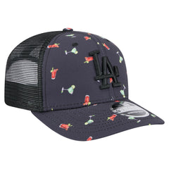 Los Angeles Dodgers New Era Adventure Drinks Pattern 9SEVENTY Stretch-Snap Hat - Black - New Era on Sale