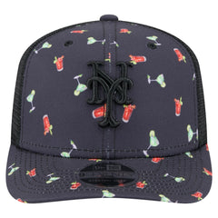 New York Mets New Era Adventure Drinks Pattern 9SEVENTY Stretch-Snap Hat - Black - New Era Discount