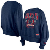 New Orleans Pelicans Women's Throwback Vintage Enzyme Wash Oversized Boxy Pullover Sweatshirt Navy | New Era Near Me