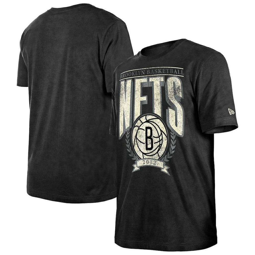Brooklyn Nets Throwback Vintage Boxy Mineral Wash T-Shirt Black | New Era Near Me