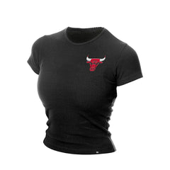 Chicago Bulls Women's Leisure Collection Baby Doll Cropped T-Shirt for sale Black | New Era