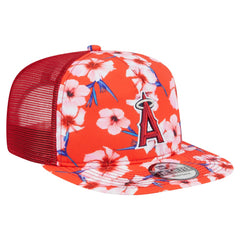 Los Angeles Angels New Era Adventure Pattern Golfer Trucker Snapback Hat - Red - New Era Sale