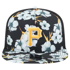 Pittsburgh Pirates New Era Adventure Pattern Golfer Trucker Snapback Hat - Black - New Era Sale