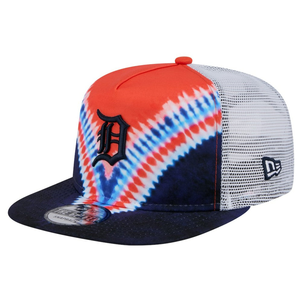 Detroit Tigers New Era Tie-Dye Golfer Trucker Adjustable Hat - New Era Sale