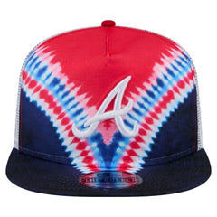 Atlanta Braves New Era Tie-Dye Golfer Trucker Adjustable Hat - New Era on Sale