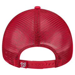 Washington Nationals New Era Distressed 9FORTY A-Frame Adjustable Trucker Hat - Red - New Era Discount