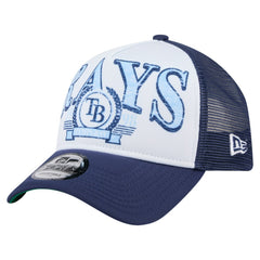 Tampa Bay Rays New Era Distressed 9FORTY A-Frame Adjustable Trucker Hat - Navy - New Era on Sale