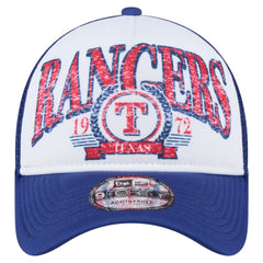 Texas Rangers New Era Trucker A-Frame 9FORTY Adjustable Hat - White/Royal - New Era Discount