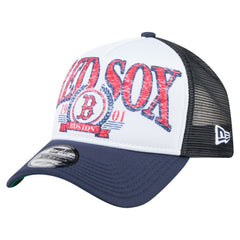 Boston Red Sox New Era Distressed 9FORTY A-Frame Adjustable Trucker Hat - Navy - New Era Online