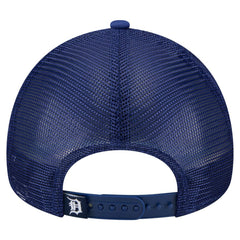 Detroit Tigers New Era Distressed 9FORTY A-Frame Adjustable Trucker Hat - White/Navy - New Era Discount