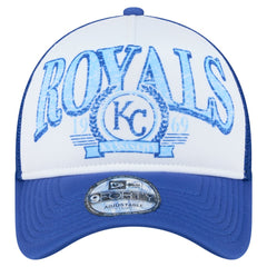 Kansas City Royals New Era Distressed 9FORTY A-Frame Adjustable Trucker Hat - Royal - New Era Online