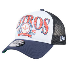 Houston Astros New Era Distressed 9FORTY A-Frame Adjustable Trucker Hat - Navy - New Era Lifestyle