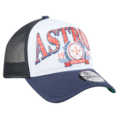 Houston Astros New Era Distressed 9FORTY A-Frame Adjustable Trucker Hat - Navy - New Era Lifestyle