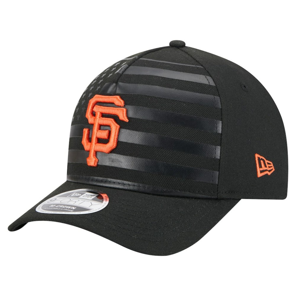 San Francisco Giants New Era American Flag 9FORTY M-Crown A-Frame Adjustable Hat - Black - New Era Online