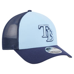 Tampa Bay Rays New Era 2-Tone Color Pack 9FORTY M-Crown A-Frame Adjustable Hat - Light Blue/Navy - New Era Lifestyle