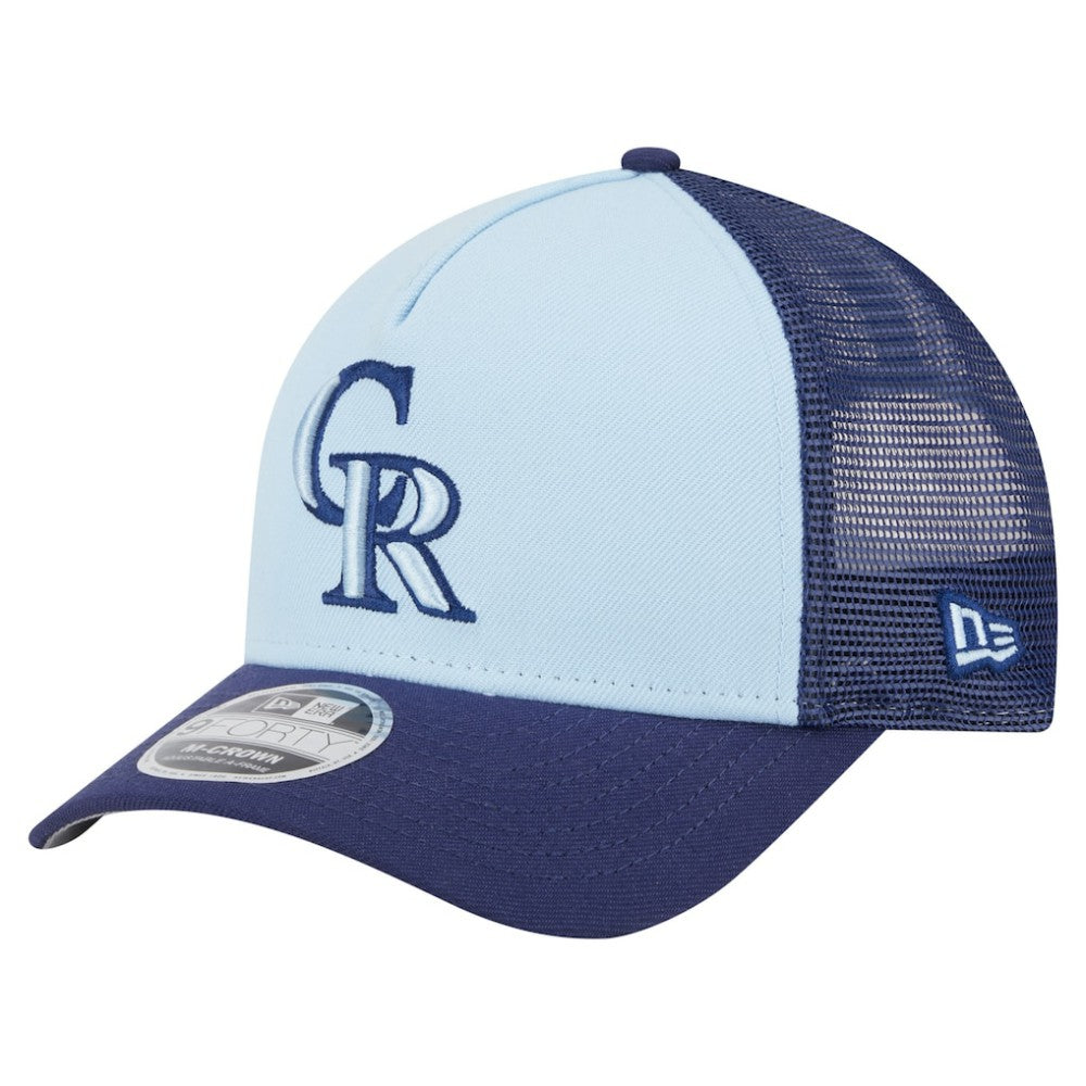 Colorado Rockies New Era 2-Tone Color Pack 9FORTY M-Crown A-Frame Adjustable Hat - Light Blue/Navy - New Era Online