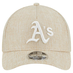 Athletics New Era Cotton Weave M-Crown A-Frame 9FORTY Adjustable Hat - Beige - New Era Sale