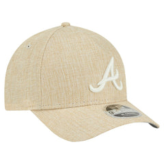 Atlanta Braves New Era Cotton Weave M-Crown A-Frame 9FORTY Adjustable Hat - Beige - New Era Lifestyle