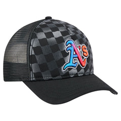 Athletics New Era Gradient 9FORTY A-Frame M-Crown Trucker Adjustable Hat - Black - New Era Discount