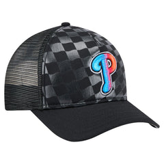 Philadelphia Phillies New Era Gradient 9FORTY A-Frame M-Crown Trucker Adjustable Hat - Black - New Era Lifestyle