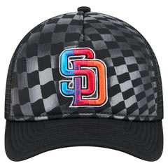 San Diego Padres New Era Gradient 9FORTY A-Frame M-Crown Trucker Adjustable Hat - Black - New Era on Sale