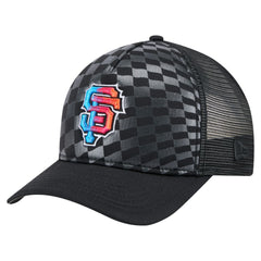 San Francisco Giants New Era Gradient 9FORTY A-Frame M-Crown Trucker Adjustable Hat - Black - New Era Online