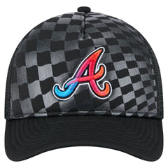 Atlanta Braves New Era Gradient 9FORTY A-Frame M-Crown Trucker Adjustable Hat - Black - New Era Discount