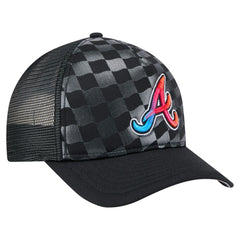 Atlanta Braves New Era Gradient 9FORTY A-Frame M-Crown Trucker Adjustable Hat - Black - New Era Discount