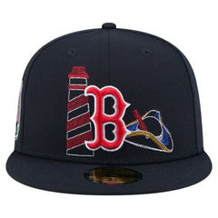 Boston Red Sox New Era State Stitch 59FIFTY Fitted Hat - Navy - New Era Discount