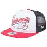 Washington Nationals New Era Retro Script Trucker 9FIFTY Snapback Hat - White/Red - New Era on Sale