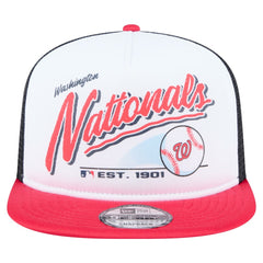Washington Nationals New Era Retro Script Trucker 9FIFTY Snapback Hat - White/Red - New Era on Sale