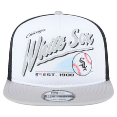 Chicago White Sox New Era Retro Script Trucker 9FIFTY Snapback Hat - White/Gray - New Era on Sale