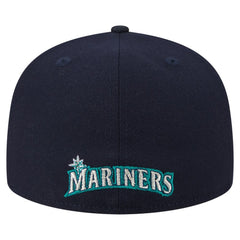 Seattle Mariners New Era Overlap 59FIFTY Fitted Hat - Navy - New Era Discount