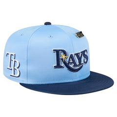 Tampa Bay Rays New Era Satin 59FIFTY Fitted Hat - Light Blue/Navy - New Era on Sale