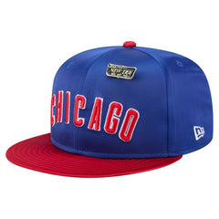 Chicago Cubs New Era Satin 59FIFTY Fitted Hat - Royal/Red - New Era on Sale
