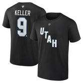 Clayton Keller Utah Mammoth Fanatics Authentic Stack Name & Number T-Shirt - Black - NHL 201926616
