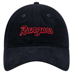 Texas Rangers New Era Women's Corduroy 9TWENTY Adjustable Hat - Dark Blue - New Era Sale